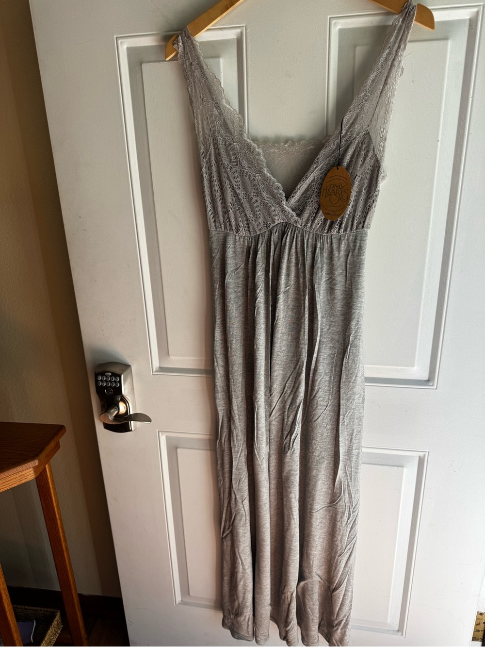 NWT Only Hearts Venice Lace Sleep Gown - Silver Gray - Large